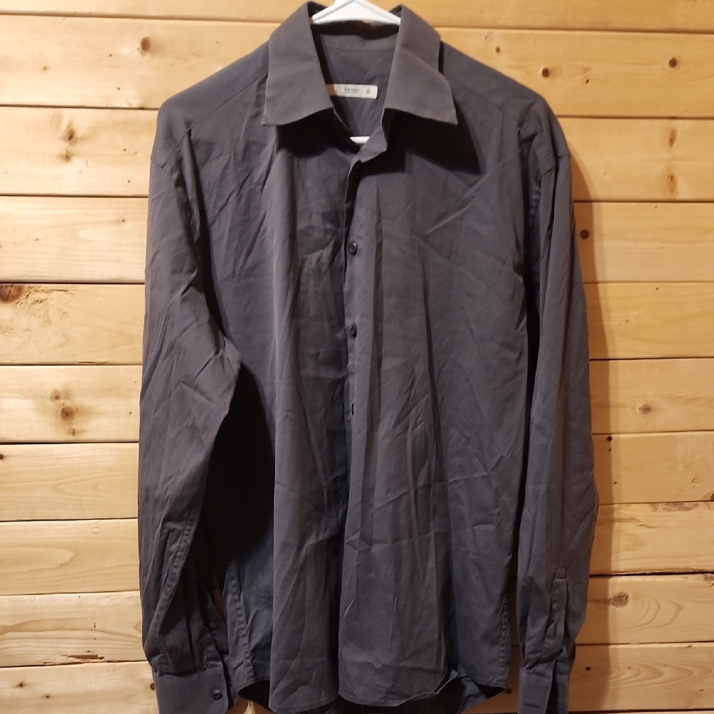 Mens Prada Dress Shirt Size 39 Button Down Formal Shirt